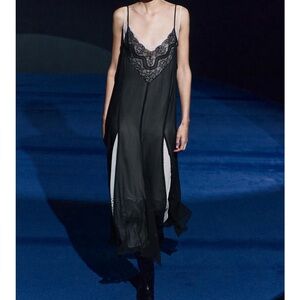 Double Layered Zara Black Lace Slip Dress— New!